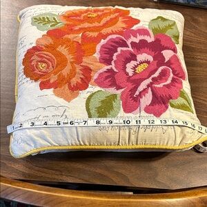 Pier 1 Vibrant Embroidered Floral Accent Pillow